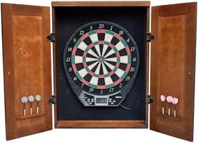 img 4 attached to 🎯 Hathaway Brookline Electronic Dartboard and Cabinet Set - LED Dartboard, Soft-Tip Darts, Up to 8 Players - Ideal for Family Game Rooms, Basements, Home Bars, Walnut Finish