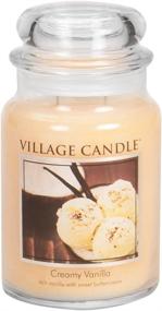 img 4 attached to 🕯️ Village Candle Creamy Vanilla Large Glass Apothecary Jar Scented Candle - 21.25 oz, Ivory: Indulge in Fragrant Bliss