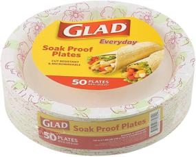 img 2 attached to 🌸 Glad Disposable Paper Plates - All Occasion, Round - Soak Proof, Cut Proof - Microwaveable Heavy Duty Plates - 8.5" Diameter - 50 Count Bulk - Pink Flower Print