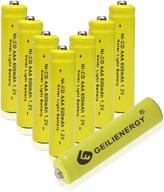 🔋 geilienergy yellow aaa rechargeable batteries for solar light lamp - 1.2v 600mah (pack of 8) logo