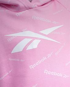 img 3 attached to 👧 Костюм из флисовой толстовки с капюшоном и лосин для девочек Reebok для маленьких и больших девочек.