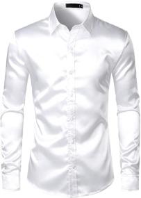 img 4 attached to ZEROYAA Luxury Button Shirts ZLCL14 White: Elevate Your Style with Sophistication