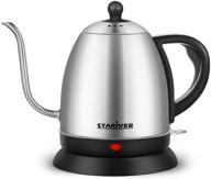 🍵 stariver gooseneck electric kettle – 1l water boiler & pour over tea pot with fast heating, stainless steel for coffee & tea, auto-shut off, boil-dry protection technology логотип