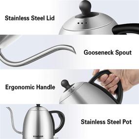 img 1 attached to 🍵 Stariver Gooseneck Electric Kettle – 1L Water Boiler & Pour Over Tea Pot with Fast Heating, Stainless Steel for Coffee & Tea, Auto-Shut Off, Boil-Dry Protection Technology