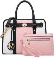👜 women's top handle satchel handbags - marco m kelly stylish purse with wallet set, vegan leather shoulder bags for women logo