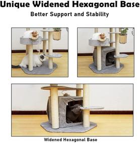 img 1 attached to 🐱 Ultimate Cat Haven: The Perfect Indoor Cat Tree Tower for BIG Cats/Kittens - Includes Scratching Posts, Perch, Toys, and More!