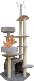 img 3 attached to 🐱 Ultimate Cat Haven: The Perfect Indoor Cat Tree Tower for BIG Cats/Kittens - Includes Scratching Posts, Perch, Toys, and More!