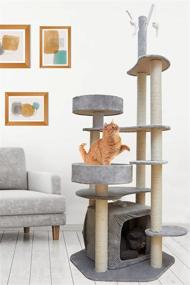 img 4 attached to 🐱 Ultimate Cat Haven: The Perfect Indoor Cat Tree Tower for BIG Cats/Kittens - Includes Scratching Posts, Perch, Toys, and More!