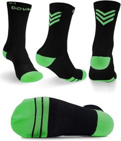 img 1 attached to 🧦 Dovava Dri-tech Compression Crew Socks: Enhance Circulation, Quick-Dry for Athletic Running, Travel, Pregnancy and Diabetic Support - Black-Green (4 Pairs, Large-X-Large)