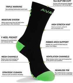 img 2 attached to 🧦 Dovava Dri-tech Compression Crew Socks: Enhance Circulation, Quick-Dry for Athletic Running, Travel, Pregnancy and Diabetic Support - Black-Green (4 Pairs, Large-X-Large)