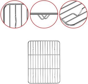 img 1 attached to Toaster Oven Tray and Rack Set, BYkooc Small Stainless Steel Baking Pan with Cooling Rack - 9x7x1 inch - Dishwasher Safe Baking Sheet, Anti-rust, Sturdy & Heavy Duty - Ideal for Home Cooking