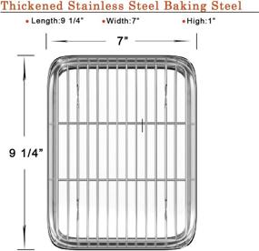 img 3 attached to Toaster Oven Tray and Rack Set, BYkooc Small Stainless Steel Baking Pan with Cooling Rack - 9x7x1 inch - Dishwasher Safe Baking Sheet, Anti-rust, Sturdy & Heavy Duty - Ideal for Home Cooking