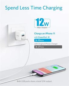 img 1 attached to 🔌 Anker PowerPort III 2-Port 12W USB настенное зарядное устройство (3 шт.) для iPhone SE 2020, iPhone XR, iPhone 11, iPhone 11 Pro, iPad и других моделей - складной дизайн вилки.