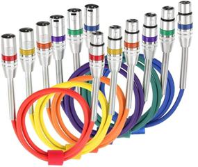 img 4 attached to 🎛️ DISINO 6 Pack Multi-Color XLR Patch Cables - High-Quality 3-Pin Balanced XLR Male to Female Microphone Cable Mic Cords - 3.3ft/1M Length