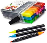 🖌️ 24 pack aihao dual tip brush marker pens: coloring, calligraphy, sketching, and more! logo