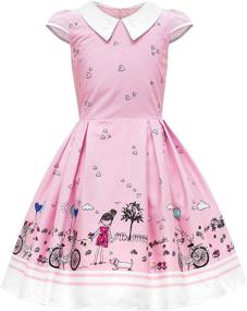 img 4 attached to Vintage Sunshine 50's Children's Girls Dress - BlackButterfly Kids 'Olivia'