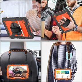 img 1 attached to 📱 SEYMAC stock Drop-Proof Case + Screen Protector for Samsung Galaxy Tab A 8.4'' 2020 (SM-T307/T307U) - Orange/Black