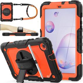 img 4 attached to 📱 SEYMAC stock Drop-Proof Case + Screen Protector for Samsung Galaxy Tab A 8.4'' 2020 (SM-T307/T307U) - Orange/Black