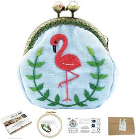 img 4 attached to Embroidery Starter Beginners Handmade Supplies（Flamingo）