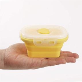 img 1 attached to 🍱 Cozihom Collapsible Silicone Food Storage Container: Portion Control Containers with Clip-on Lid – Stackable, Space Saving, Microwave/Fridge/Freezer/Dishwasher Safe – 5 Oz, 4 Packs