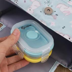 img 2 attached to 🍱 Cozihom Collapsible Silicone Food Storage Container: Portion Control Containers with Clip-on Lid – Stackable, Space Saving, Microwave/Fridge/Freezer/Dishwasher Safe – 5 Oz, 4 Packs