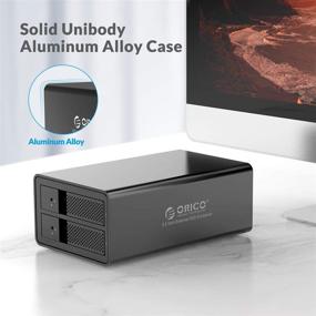 img 1 attached to 💾 ORICO 2-Bay USB 3.0 to SATA 3.5-inch Chia External HDD Enclosure - Supports 32TB (2 x 16TB), Aluminum Alloy, UASP, Disk Data Storage - Model 9528U3