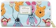 🎈 loungefly disney winnie the pooh balloon friends zip-around vegan leather wallet logo