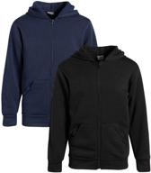 charcoal boys' clothing - quad seven fleece hoodie logo