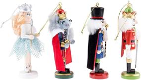 img 3 attached to 🎄 Clever Creations Nutcracker Suite 4 Pack: Traditional Wooden Nutcracker Ornaments for Festive Christmas Tree Décor