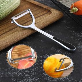 img 1 attached to 🥔 Crebeniph 2 Piece Set Vegetable Peeler: Stainless Steel Swivel Blade, Ergonomic Non-Slip Handle for Effortless Kitchen Use – Perfect for Potatoes, Apples, and More!