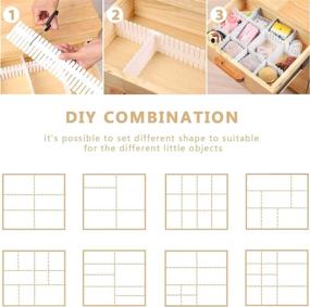 img 1 attached to Customizable Drawer Divider: Organize Clutter, Cutlery, Makeup, Clothes in Kitchen, Bathroom, Bedroom, Office - 16 pcs