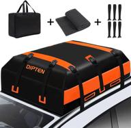 🚗 waterproof 21 cubic feet rooftop cargo carrier bag - ideal for all cars with/without rack | 700d pvc material | includes non-slip mat, 10 reinforced straps, and 6 door hooks logo