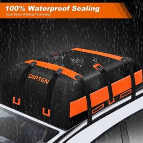 img 2 attached to 🚗 Waterproof 21 Cubic Feet Rooftop Cargo Carrier Bag - Ideal for All Cars with/without rack | 700D PVC Material | Includes Non-Slip Mat, 10 Reinforced Straps, and 6 Door Hooks
