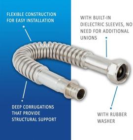 img 3 attached to 🚰 Eastman 0438612 Corrugated Stainless Steel Water Heater Connector - 12 inch, 3/4 inch FIP x 3/4 inch Crimp PEX - Durable and Reliable for Efficient Water Heating