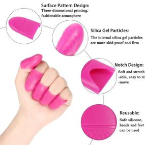 img 2 attached to 💅 Reusable 30-Piece Silicone Gel Nail Caps for Easy DIY Fingernail Polish Removal & Cleaning in Purple, Rosy and Pink