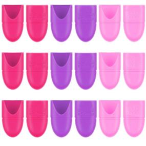 img 4 attached to 💅 Reusable 30-Piece Silicone Gel Nail Caps for Easy DIY Fingernail Polish Removal & Cleaning in Purple, Rosy and Pink