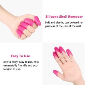 img 1 attached to 💅 Reusable 30-Piece Silicone Gel Nail Caps for Easy DIY Fingernail Polish Removal & Cleaning in Purple, Rosy and Pink