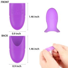 img 3 attached to 💅 Reusable 30-Piece Silicone Gel Nail Caps for Easy DIY Fingernail Polish Removal & Cleaning in Purple, Rosy and Pink