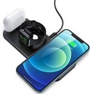 🔌 шестмас 3-в-1 беспроводная зарядная станция для iphone, apple watch и airpods pro - быстрая зарядка для iphone 12 pro max, 12 mini, se (2020), 11 и всех моделей apple watch логотип