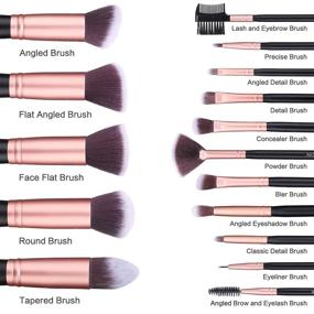 img 3 attached to 💄 Complete 16-Piece Akstore Makeup Brush Set with 4 Blending Sponges, Foundation Sponge, Powder Puff, and Silicone Brush Cleaner (Rose Gold) - Perfect for Travel