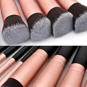 img 2 attached to 💄 Complete 16-Piece Akstore Makeup Brush Set with 4 Blending Sponges, Foundation Sponge, Powder Puff, and Silicone Brush Cleaner (Rose Gold) - Perfect for Travel