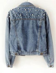 img 3 attached to Stylish Blue Embroidered Beading Coat for Women by Tanming (Size M) - Trendy Women's Clothing