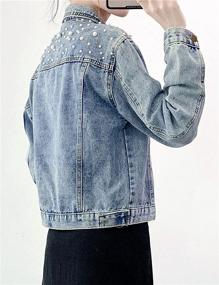 img 1 attached to Stylish Blue Embroidered Beading Coat for Women by Tanming (Size M) - Trendy Women's Clothing