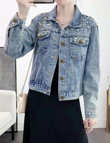 img 2 attached to Stylish Blue Embroidered Beading Coat for Women by Tanming (Size M) - Trendy Women's Clothing