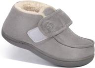 suede house slippers for boys and girls - comfy kids shoes with adjustable hook and loop by everfoams logo