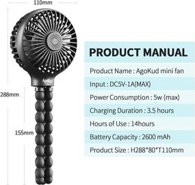 img 2 attached to Portable Handheld Stroller Fan Rechargeable