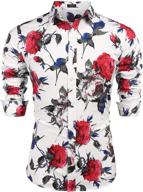 coofandy floral sleeve casual 01_white men's clothing for shirts logo