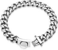 🦴 w/w lifetime dog chain collar: secure metal choke collar with design, 19mm silver cuban link - heavy duty chew proof for medium large dogs - american pitbull, german shepherd logo