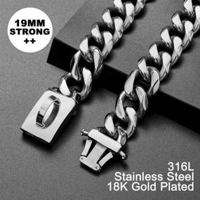 img 1 attached to 🦴 W/W Lifetime Dog Chain Collar: Secure Metal Choke Collar with Design, 19MM Silver Cuban Link - Heavy Duty Chew Proof for Medium Large Dogs - American Pitbull, German Shepherd