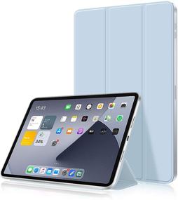 img 4 attached to Aoub Case for iPad Air 4 / Pro 11 - Magnetic Attachment Cover [Supports Pencil Pairing/Charging & Touch ID], Slim Trifold Stand Smart Case for iPad Air 10.9 / Pro 11 - Sky Blue